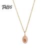 Talos Stone Pendant Necklace, Oval or Hexagonal Charm Geometric Necklace Gift for Her Wife Girlfriend