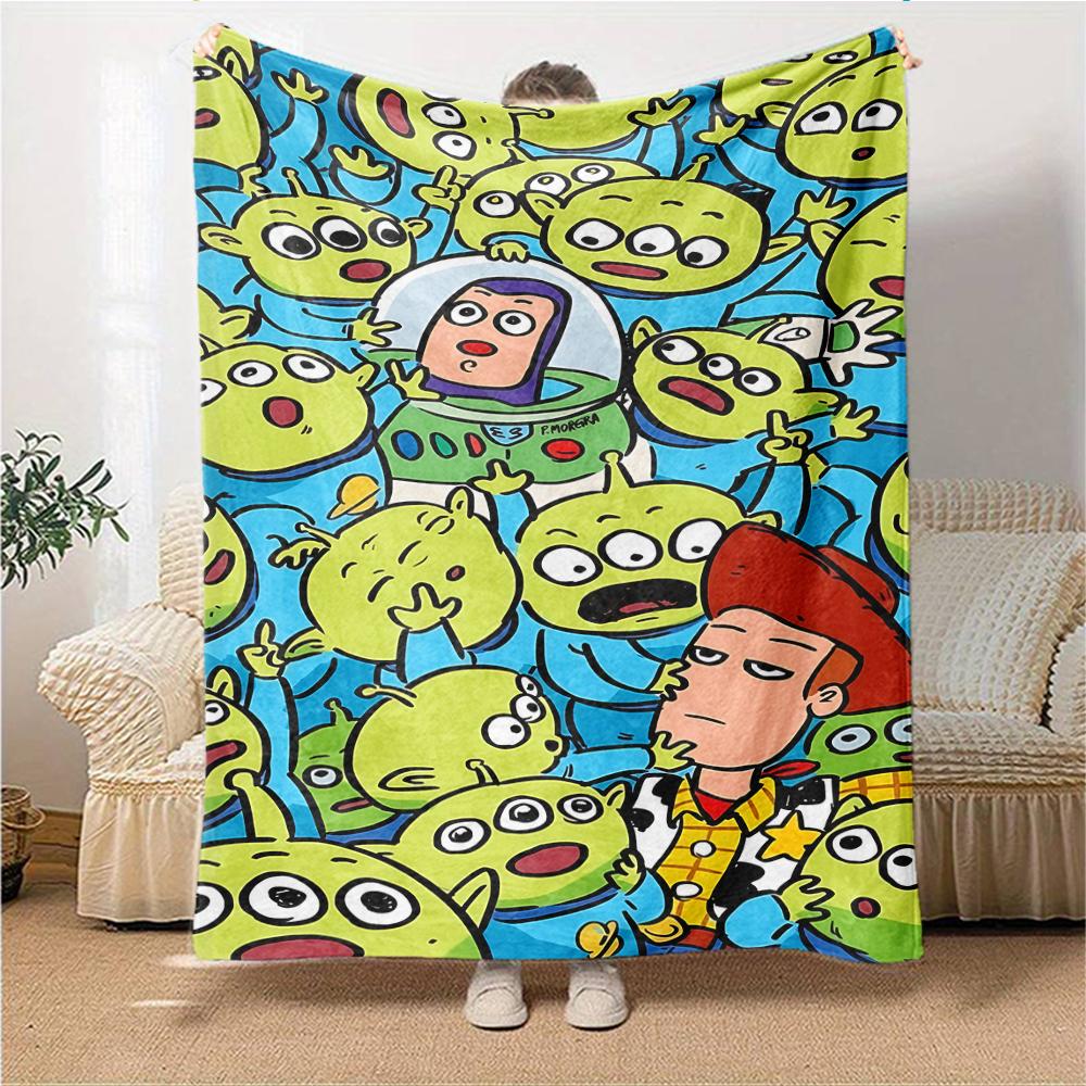 1Pc Toy Story Alien Invasion Blanket Soft Throw Blanket For Home Bedroom Bed Sofa Travel Office Solid Christmas Blanket