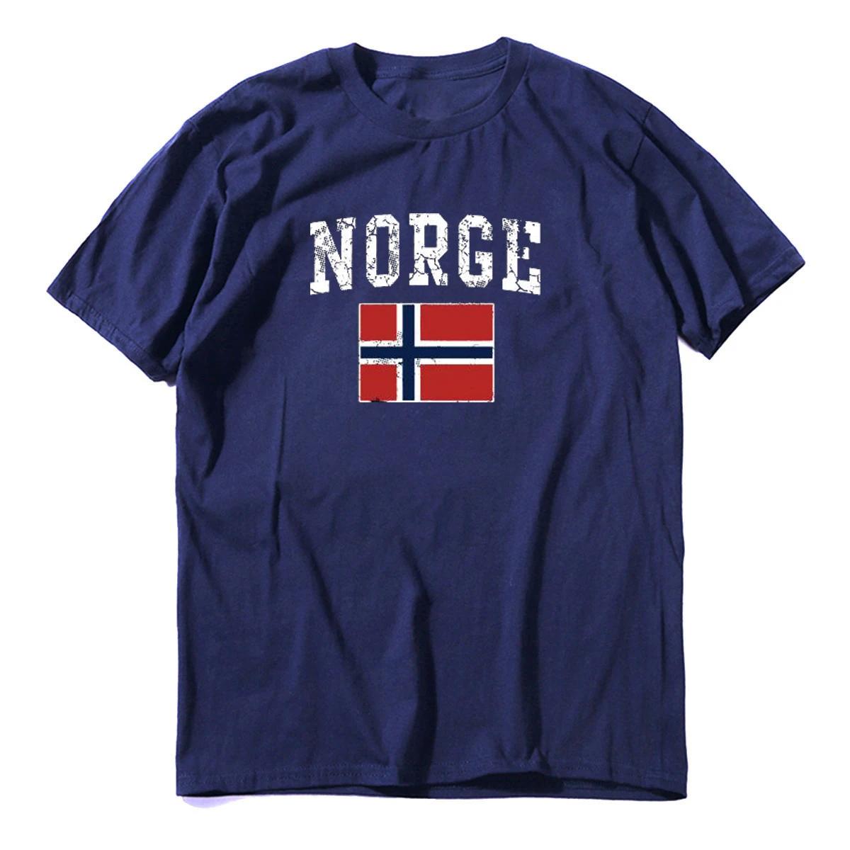Men s Fashion Norge Flag of Norway Norwegian Shirt Casual Plus Size S Hip Hop Style Tops Tee S-4xl T Shirts 4XL