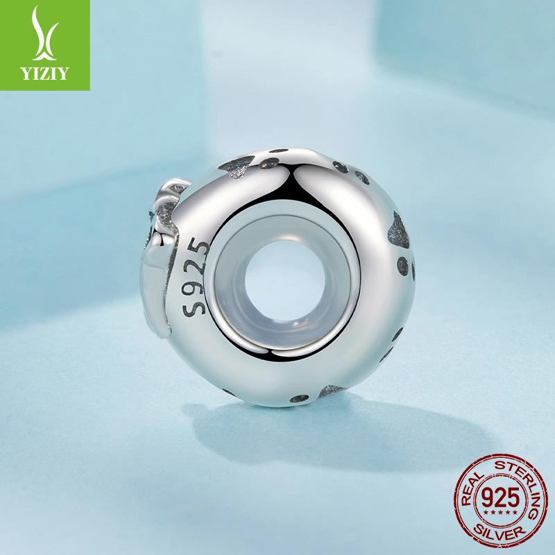 Playful Puppy Silicone Positioning Bead Spacer S925 Sterling Silver Cute Pet Bracelet Bead Spacer