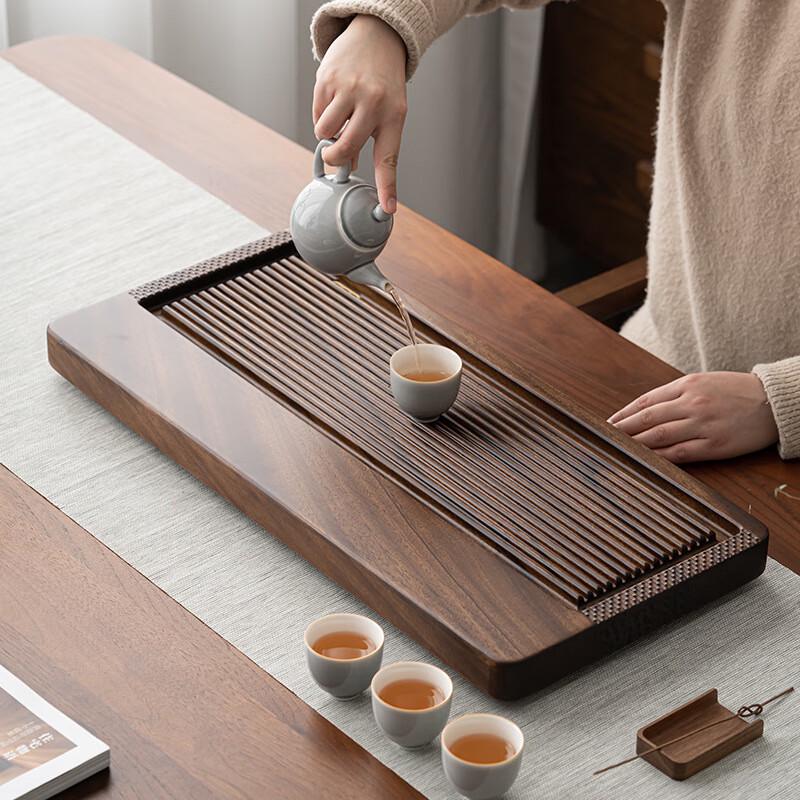 Walnut Style Dual-Use Drainage Tea Tray