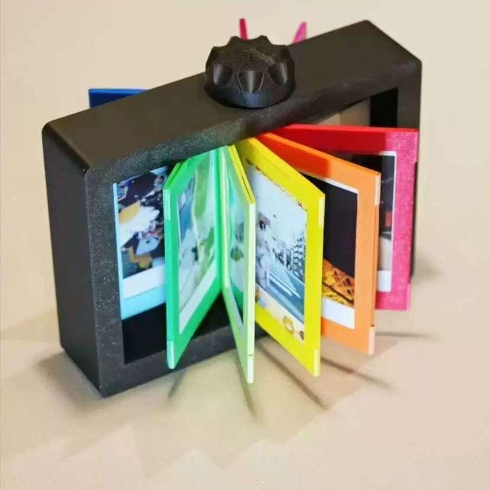 Colorful 3D Rotating Photocard Holder 12 Pockets Rotatable Photo Frame  for 3 Inch Cards
