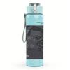 1PC Dark rectangular band album print 750ml colorful plastic sports water bottle leakproof pop up lid with straw for outdoor work home use