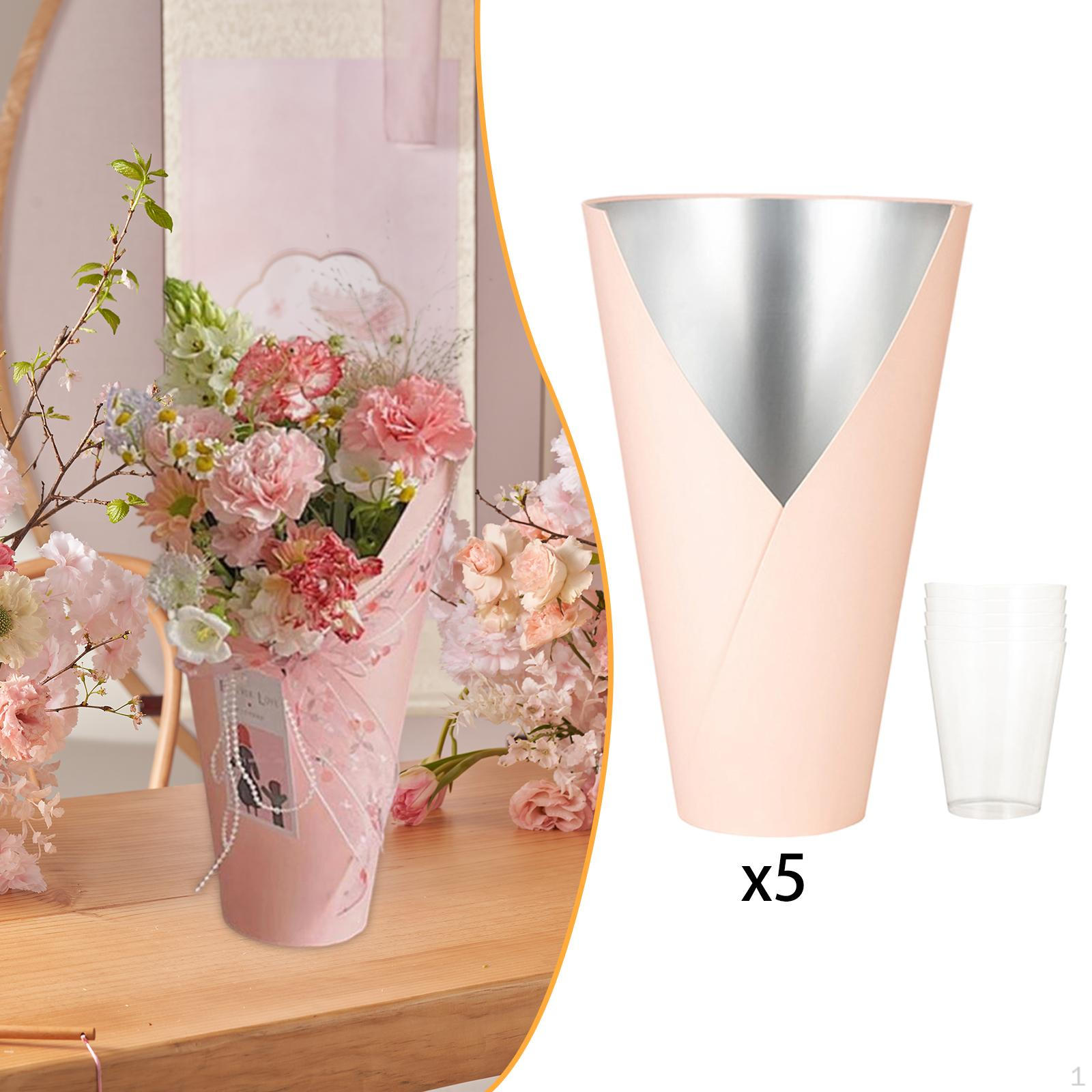 

5 штук Контейнер-держатель для цветочной композиции с полипропиленовым вкладышем 5,5x2,8x8,7 дюйма Водонепроницаемый интерьер