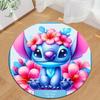 1pc Stitch Round Area Rug , Playroom Bedroom Living Room Indoor Decor Rug , Perfect for Leisure Areas , Bedside , Cloakroom , and Outdoor Sp