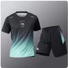 Sommer Fitness Herren Laufshirt mit kurzen Ärmeln + Shorts Zweiteiliges Set Sportbekleidung Lässig Fitness Sport Schnelltrocknende Sets