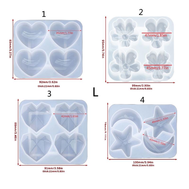 DIY Kristall Schlüsselanhänger Silikonform mit Loch, Epoxidharz Bastelformen für Valentinstag Feiertags Festival Dekorationen