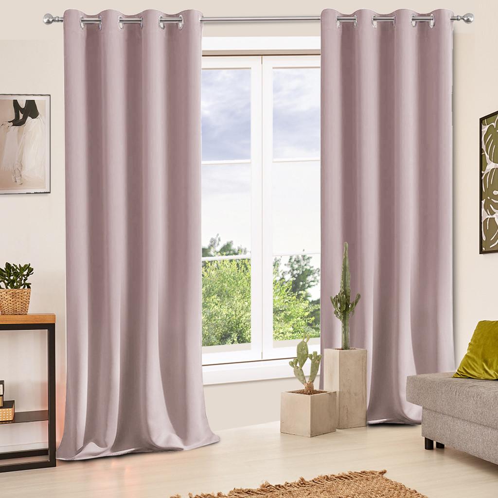 Curtain Blackout Insulated Bedroom Living Room Solid Color Curtains Window Decor
