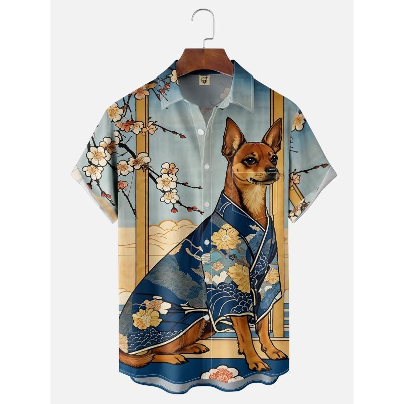 Hawaii Men's Shirt 3D Print Funny Cartoon Animal Short-sleeved Tops Summer Casual Men's Clothes Street fashion shirt for boys