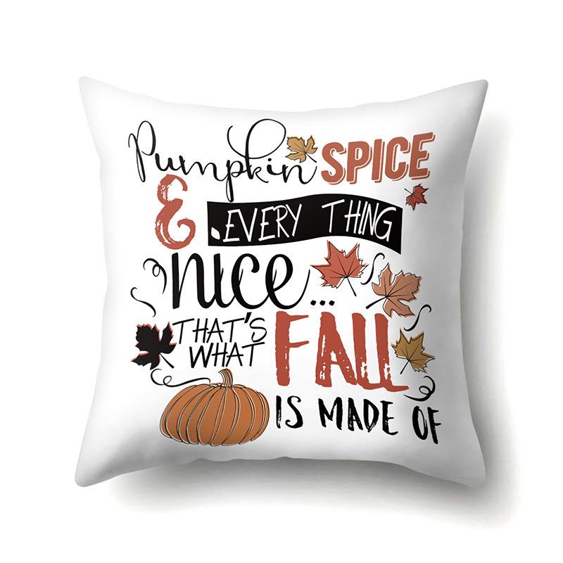 Thanksgiving Pillowcase Blessing Maple Leaf Pumpkin Sofa Cushion Cover Office Home Living Room Pillowcase