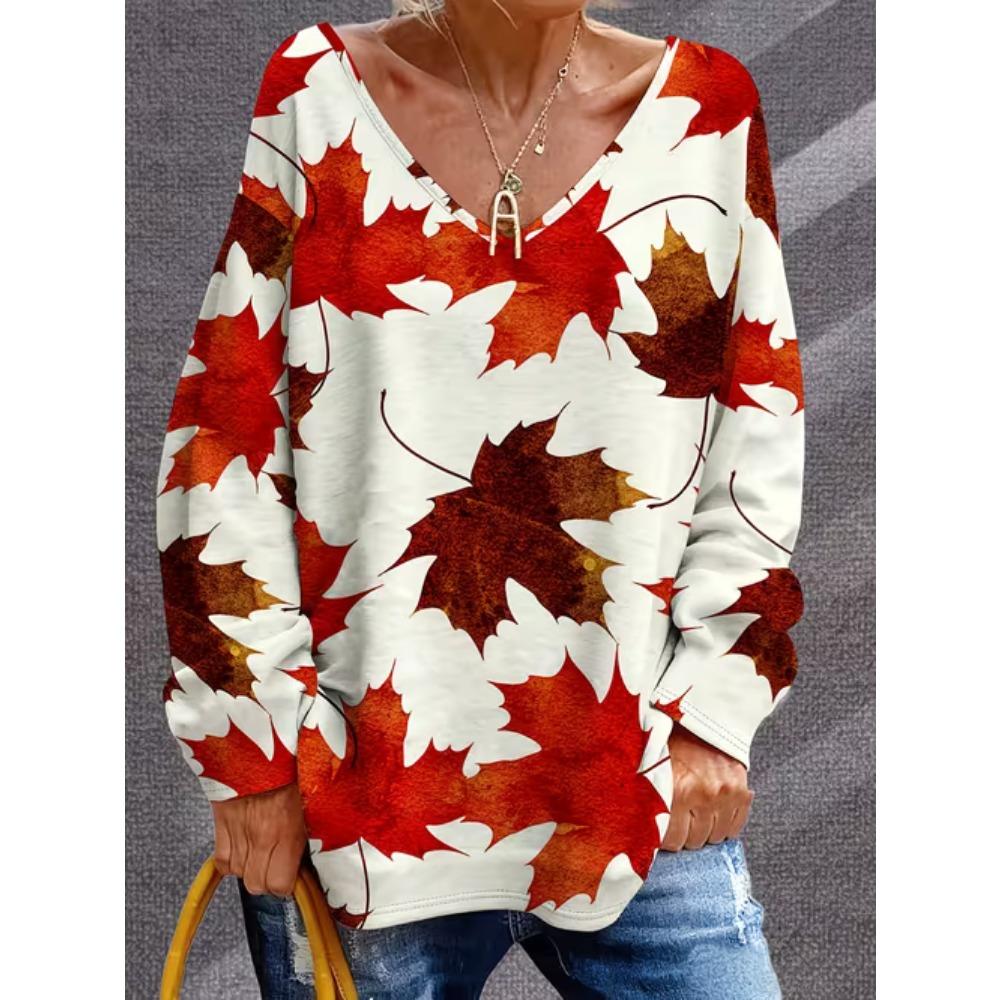 Printed Long-Sleeved T-Shirt for Women