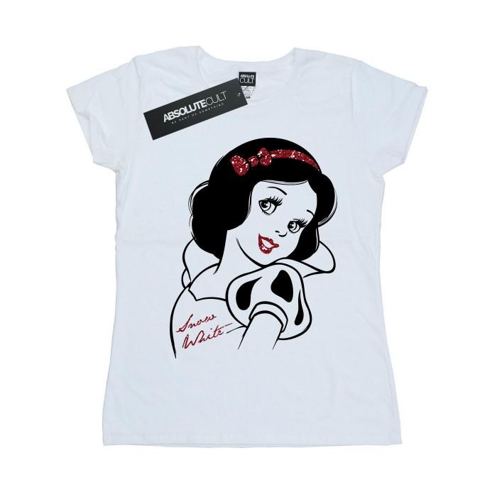 

Disney Princess Womens/Ladies Snow White Glitter Cotton T-Shirt XXL білий