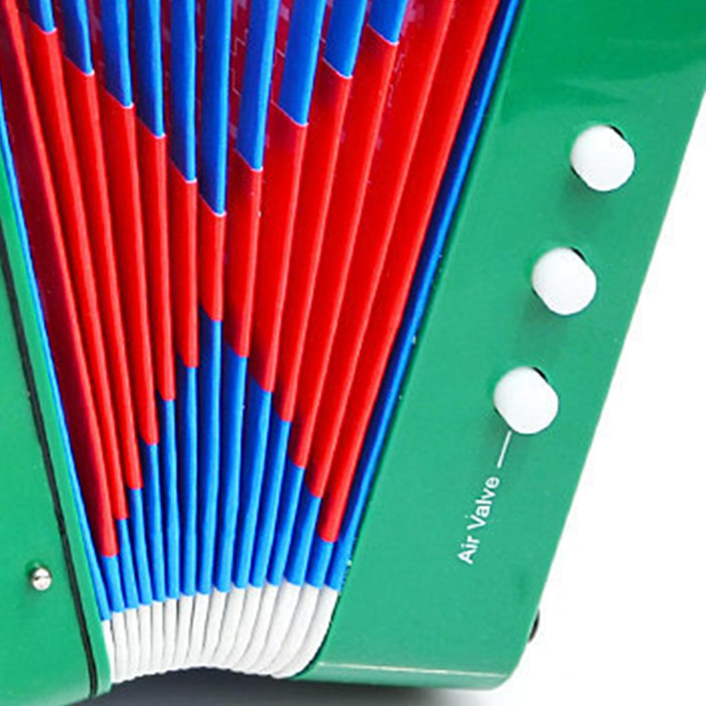Accordion Toy Children Accordion Musical Instrument 2 Bass 7 Keys for Kids Infant Green