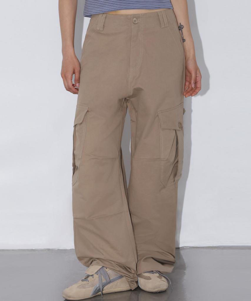 CHICKS Vintage Oversized Cargo Pants Beige