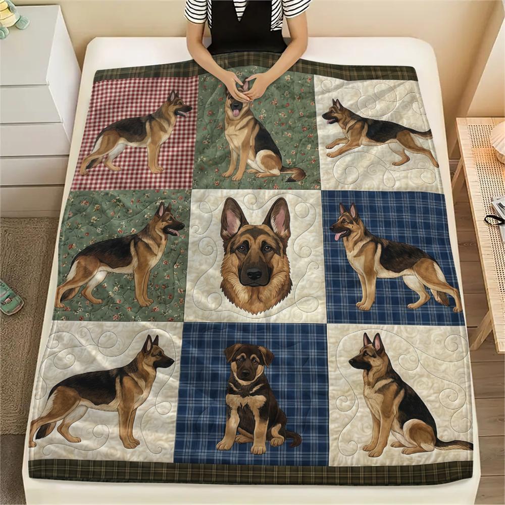Nine grid dog cat fabric Print Flannel Blanket,High quality Comfortable for All Seasons,Home Decor,Warmth and Comfort,Perfect for Christmas Gifts
