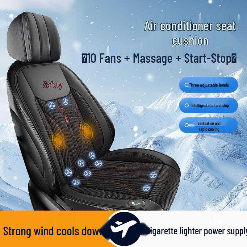 Summer Ventilated Car Seat Pad with 12V/24V Fan, Cooling, and Massage Cushion for Trucks