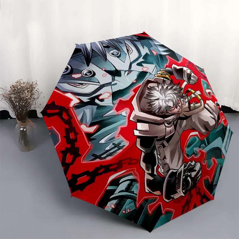 1pz Ombrello da Esterno con Design di Personaggio Anime - Apertura/Chiusura Automatica, Design Portatile a 3 Pieghe, Telaio in Ferro a 8 Stecche - Regalo Perfetto per i Fan, T