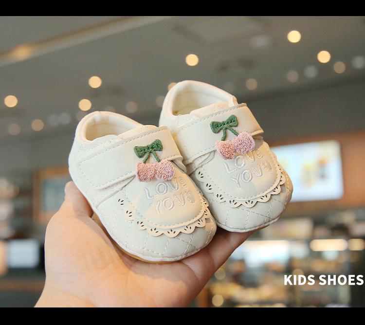 Weiche Sohle Rutschfeste Lauflernschuhe Prinzessin Schuhe - Klettverschluss Frühling/Herbst Mädchenschuhe