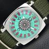 VINTAGE REFURBISHED HAND-WINDING ROULETTE SWISS MENS SEA GREEN WATCH A700940-5 R205a-a700940