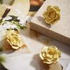 Brass Brass Cabinet Pull Camellia Flower Camellia Brass Handles Floral Shaped Knobs  Closet Doors