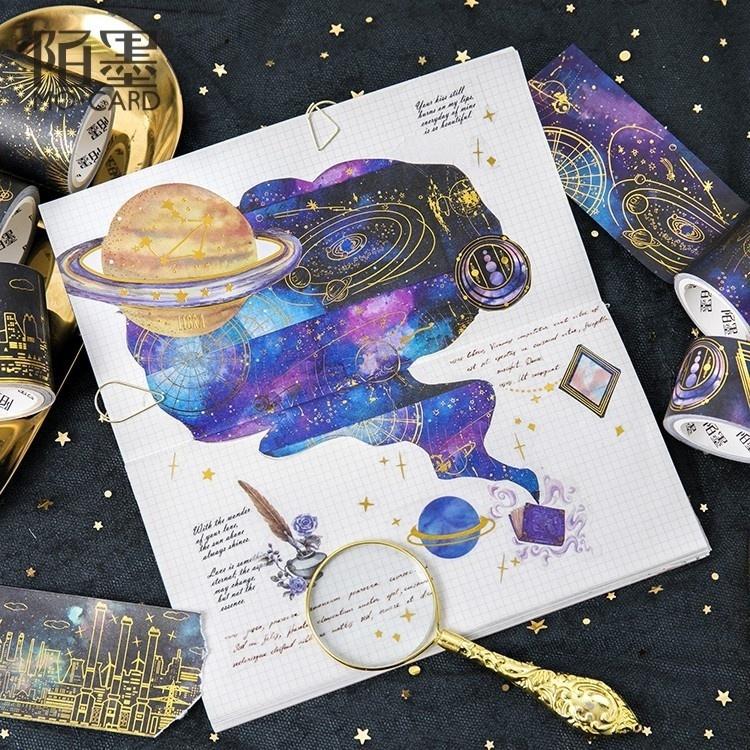 Cinta de Enmascarar Washi Cinta de Papel Adhesivo Decorativo para Scrapbooking Diy Creative Dream Sky Fireworks