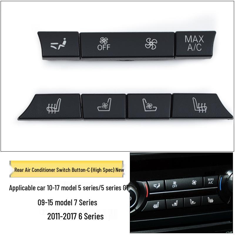 Rear AC Button Panel Trim for BMW 5, 6, 7 Series, 5GT, X5, X6