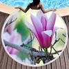 Fragrant Magnolia Flower Round Beach Towel,Soft Polyester Sand Resistant Beach Blanket,Absorbent Quick Dry Pool Towel Picnic Mat