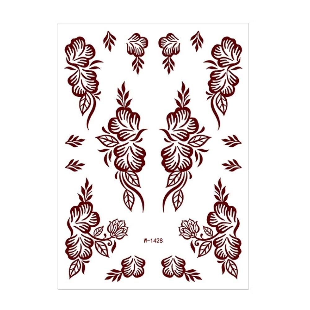 9pcs Water Transfer Decals Henna Tattoo Stickers Fake Body Art Sticker Women/Lady/Girl