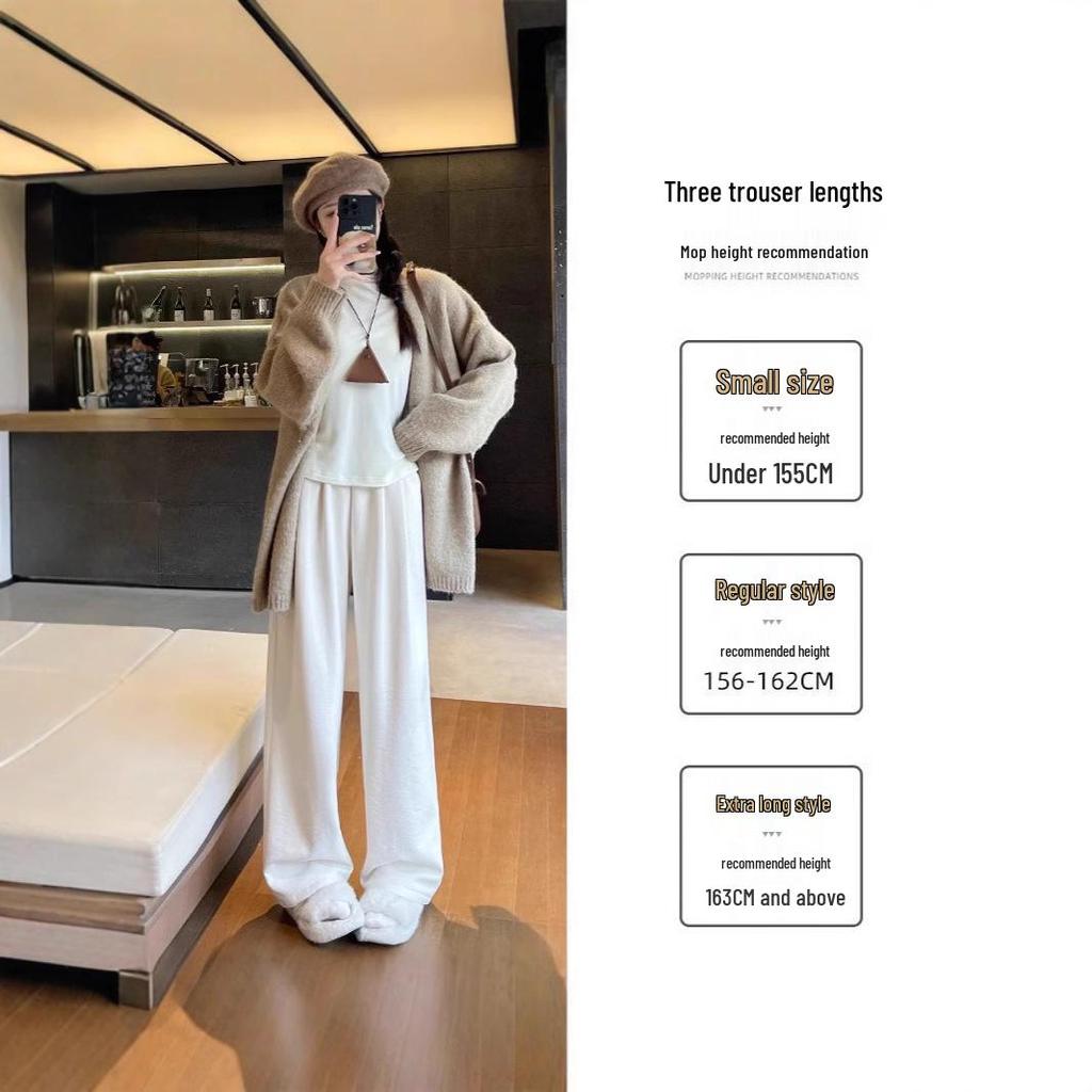Women's Ice Silk High-Waist Wide Leg Trousers - Summer 2025 Collection