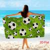 1 pièce Serviette de Plage de Football Serviettes de Bain Tissu Microfibre Doux Unisexe Grande Taille Serviette avec Style Vintage Ballon de Football Noir et Blanc