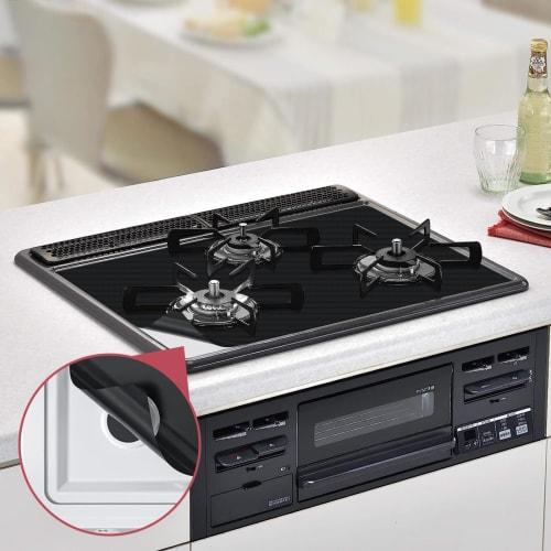KR KITCHENRAKU Stove Cover for Gas Stoves, 3-Burner, Stain-Resistant Protective Sheet, Reusable, Prevents Grease and Burning, Worktop, 60cm Wide Syste