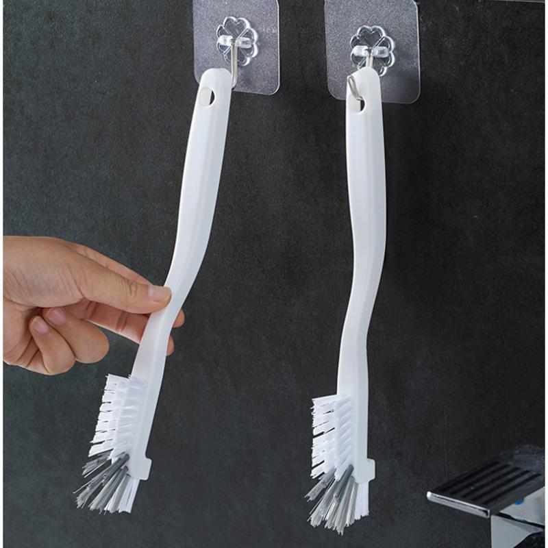 Kitchen And Bathroom Bottle Cleaning Brush, Curved Handle Scrubber, Powerful Cleaning Tool For Household Crevices And Blind Spots