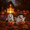 Handmade Decorations Halloween Pumpkin Ghost Figurine Resin Pumpkin  Statue  Holiday Display