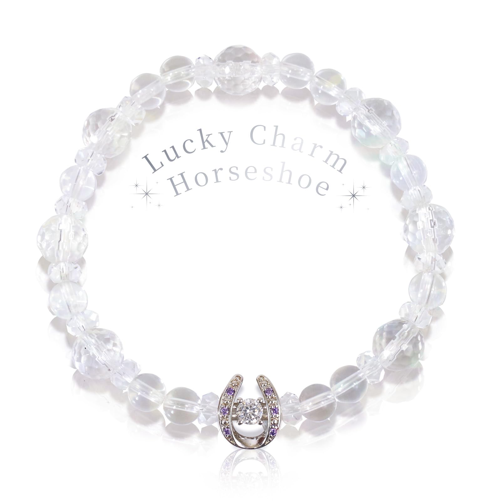 

Lucky Horseshoe Bracelet Horseshoe Charm Crystal Light Sapphire Yellow Jonquil Light Amethyst Present Gift Luck UP [Gift LuC.] [Gift Rack] (Light