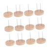 12 Pieces Crochet Dolls Display Stand Doll Holder Decorative Sturdy Metal Pins DIY Wood Base