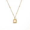 Style Geometric Cat Eye Stone Necklace For Women With Stainless Steel Chain