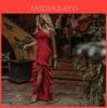 Elegant Sexy Women Sloping Shoulder Ruffled Party Evening Irregular Wedding Dress