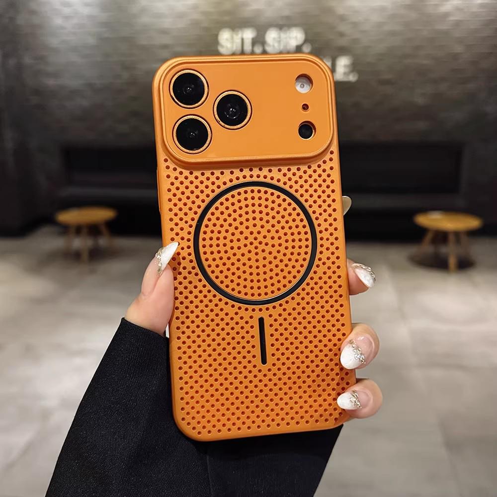 iPhone 17 Pro Max Ice Aluminum Magnetic Mesh Case with Breathable Heat Dissipation and Drop Protection