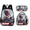 Deadpool  School 3Pcs Set Backpack+lunch Box+Pencil Case Fashion Schoolbag Backpack Trend Kids Gift Practical Multifunctional