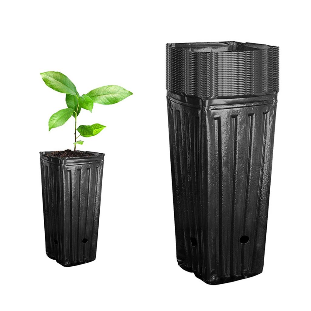 20 Stück Hohe Quadratische Anzuchtbecher Kunststoff Tiefe Anzuchttöpfe Atmungsaktives Design für Gartenbaum Umpflanzen