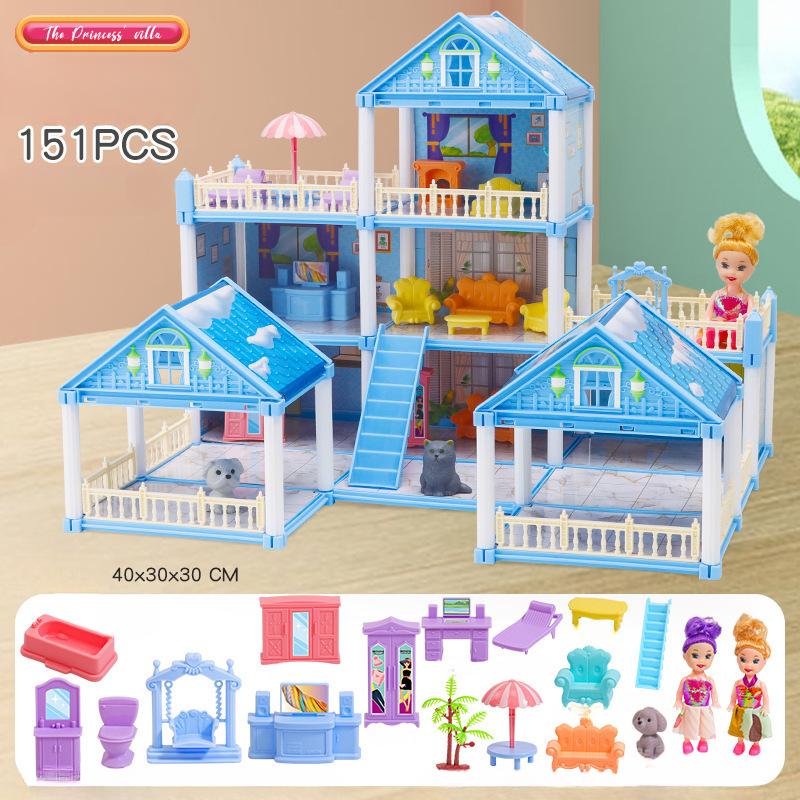 Diy Doll House Children Dream Princess Big Castle Villa Birthday Gift Play House Toys