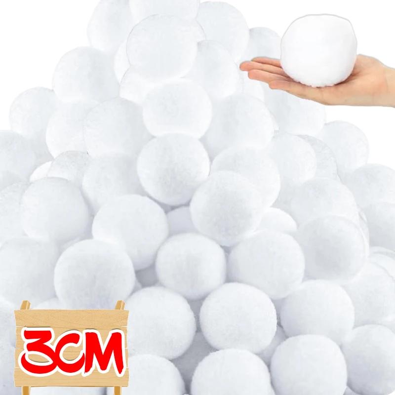 Snow Ball White Fur Pompom Toy Balls Children Kids Play Toys Indoor Outdoor Winter Christmas Xmas Treen DIY Decoration Snowballs