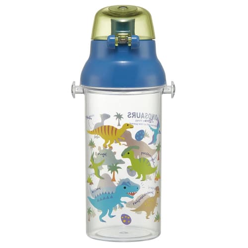 Skater Water Bottle, 480ml, Dinosaur Picture, Plastic Clear Bottle, for Kids, Made In Japan, PSB5TR-A