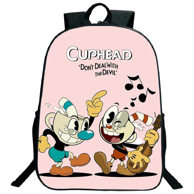 Reistassen Softback Schooltassen Laptop Boekentas Grote Capaciteit Cuphead Print Rugzak voor Jongens Meisjes Student Cosplay Schooltas