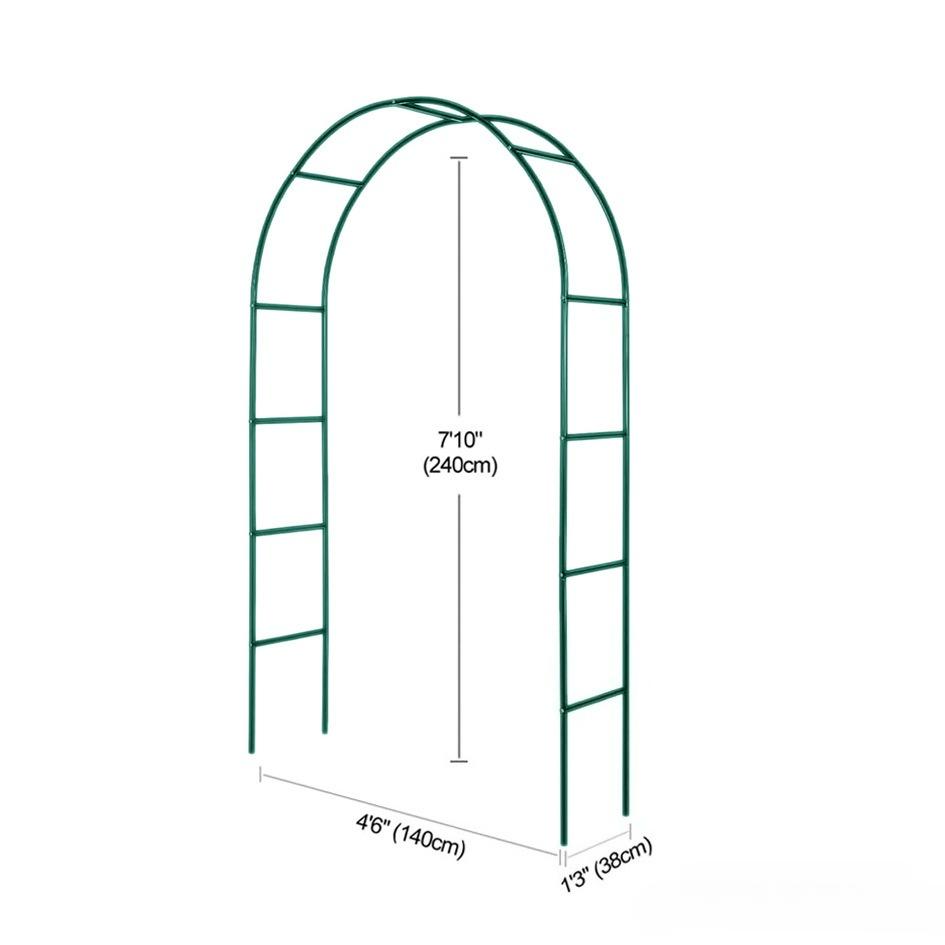 New Heavy-Duty Metal Garden Arch Adjustable Height/Width Sturdy Steel Frame Easy Install for Roses Climbing Plants Balloons