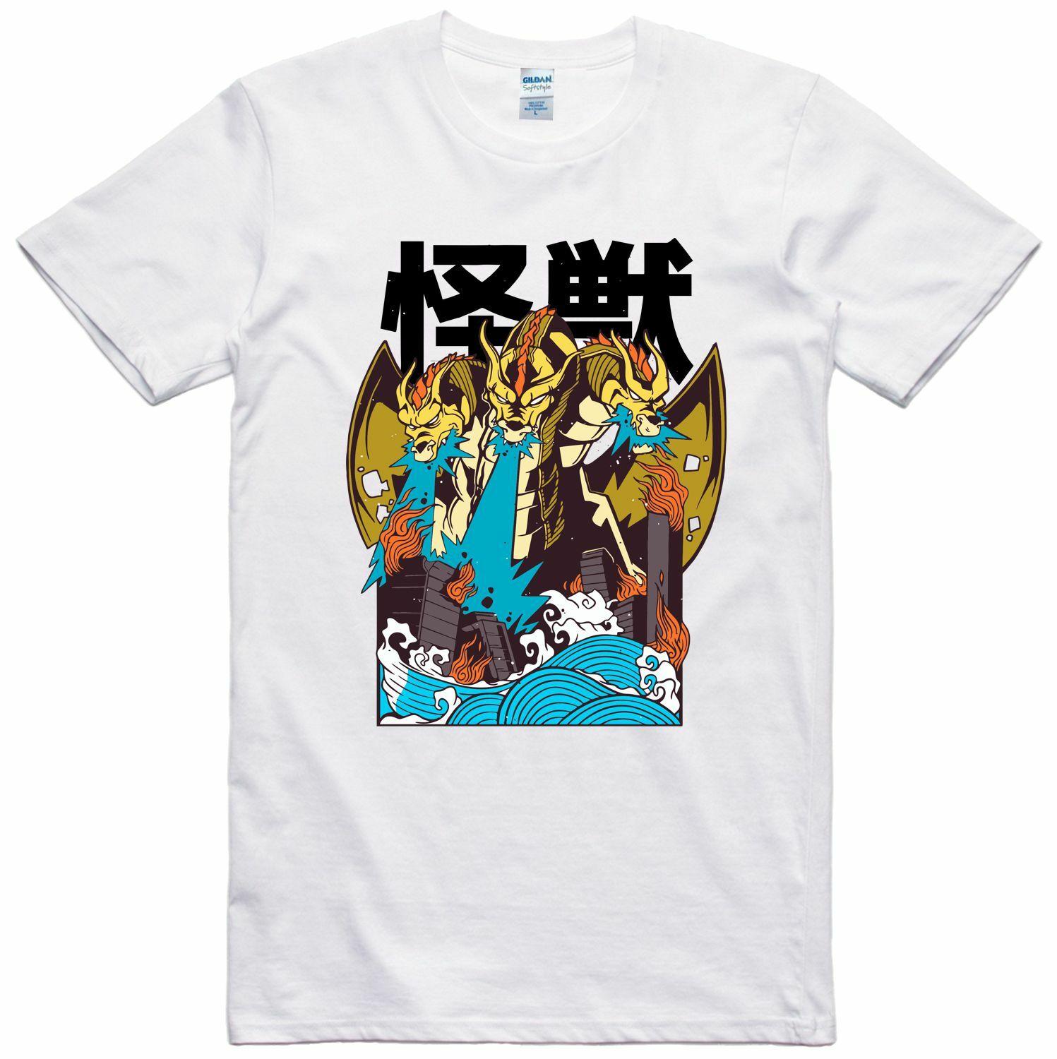 Kaiju Mens T Shirt Horror Fantasy Charachter Design 100% Cotton Top S разноцветный