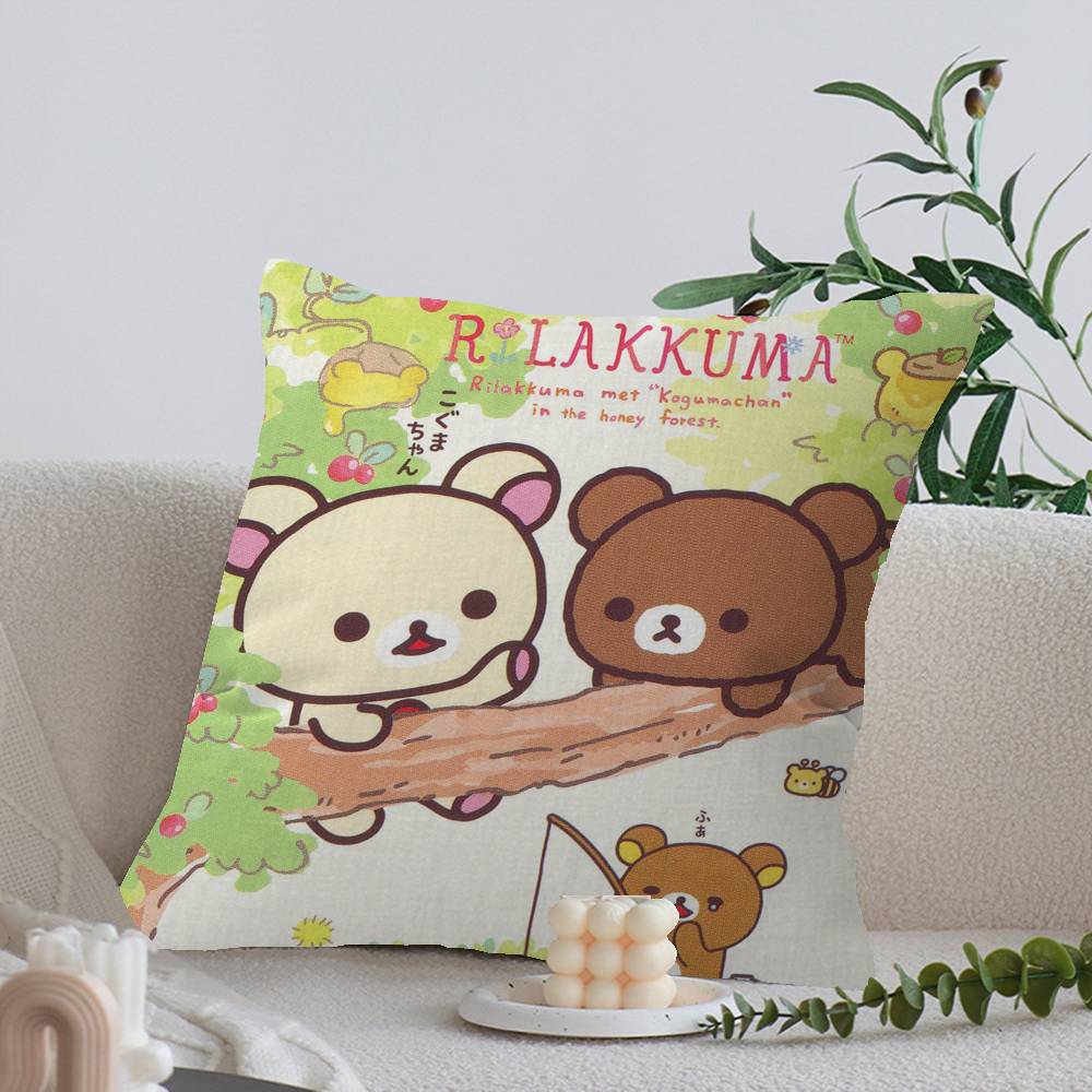 Cartoon Rilakkuma Decorative Room Aesthetics Pillow Case Home Decor Bedroom Sofa Bed Couch Pillow Cover x