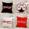 BBudweiser BBudvar Czech Cushion Cover Silky Short Plush DoubleSided Printed Pillow Case for Sofa All Seasons Home Decor Gift