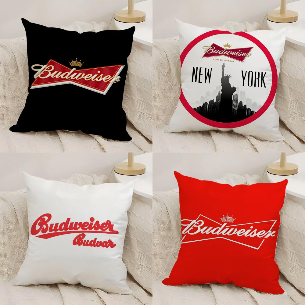 BBudweiser BBudvar Czech Cushion Cover Silky Short Plush DoubleSided Printed Pillow Case for Sofa All Seasons Home Decor Gift