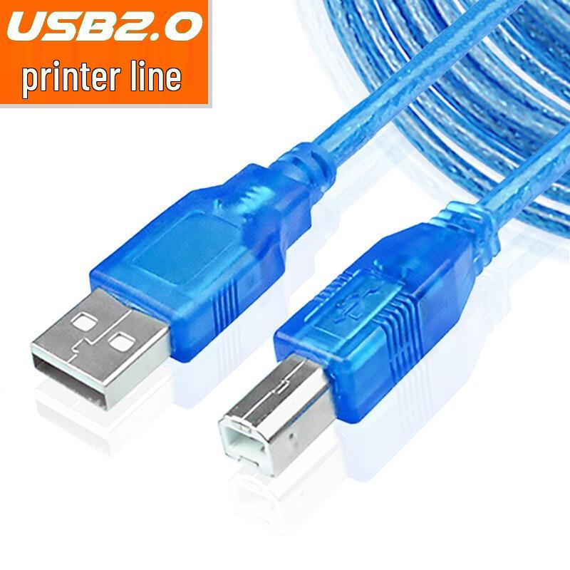 

Кабель USB 2.0 для принтера, Прозрачный синий, 1,5 м/10 м, Micro B 0.3m
